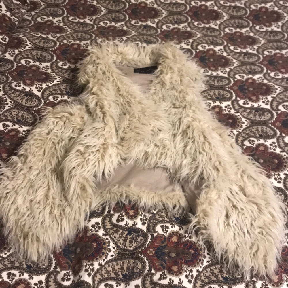 Zara basic faux fur vest